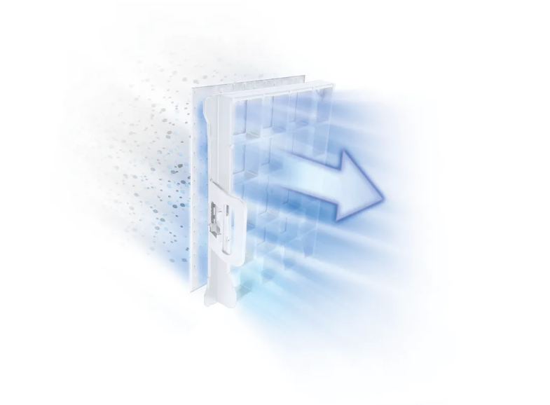 Clean and filtered exhaust air.